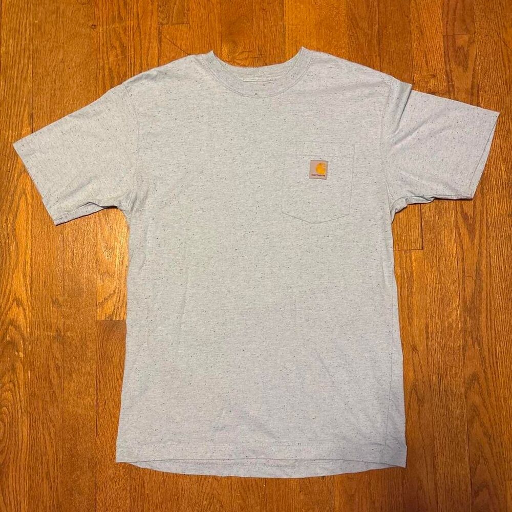 Carhartt Men's Grey and Blue T-shirt